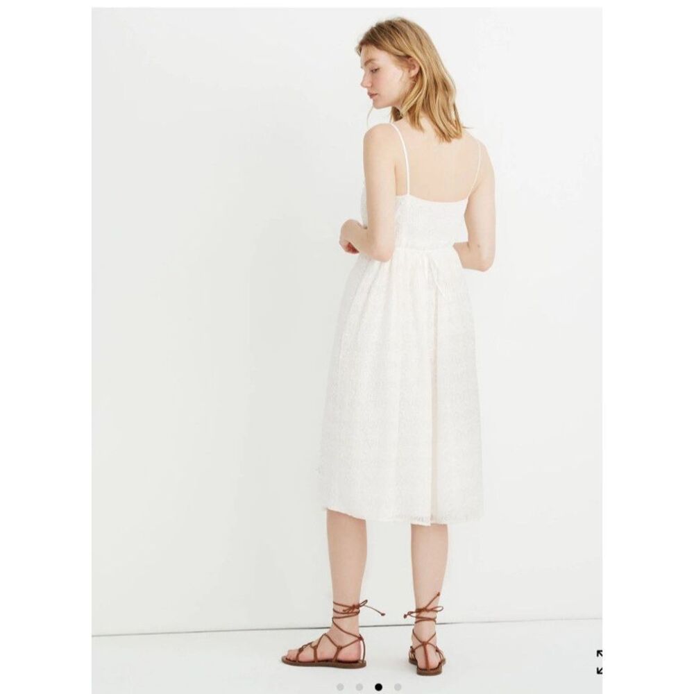 Madewell Size XS Floral Embroidered Pleat Wrap Midi Dress NWT💖 - Picture 4 of 14